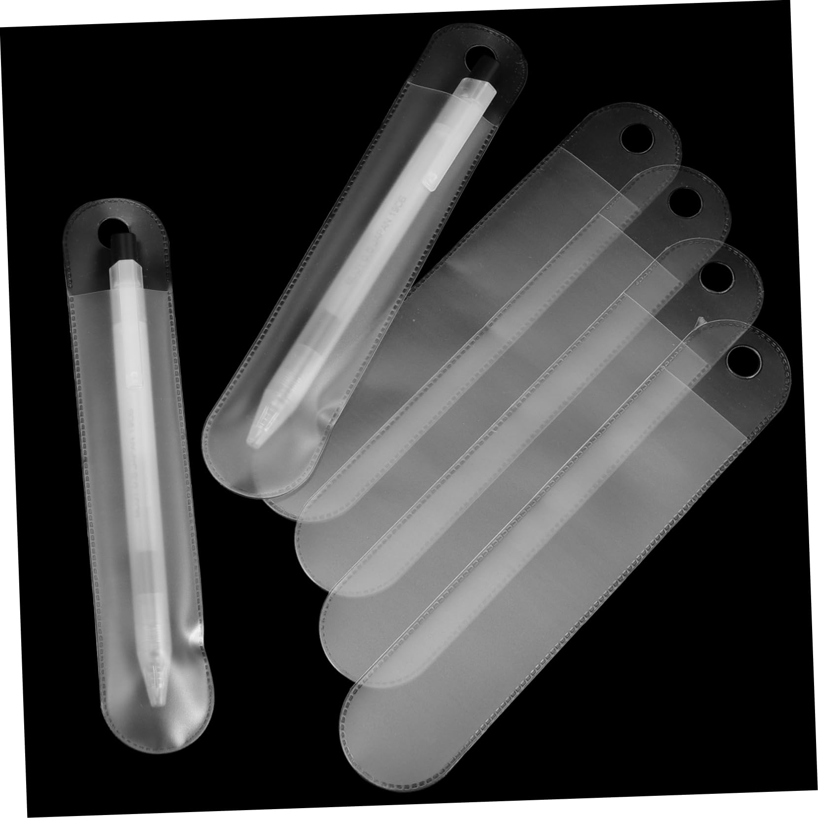 200pezzi Penne Pouches Trasparenti Morbida Astuccio Protettivo Per Penne e Matite Per Ufficio e Scuola Design Semplice e Pratico Materiale Resistente e Leggero