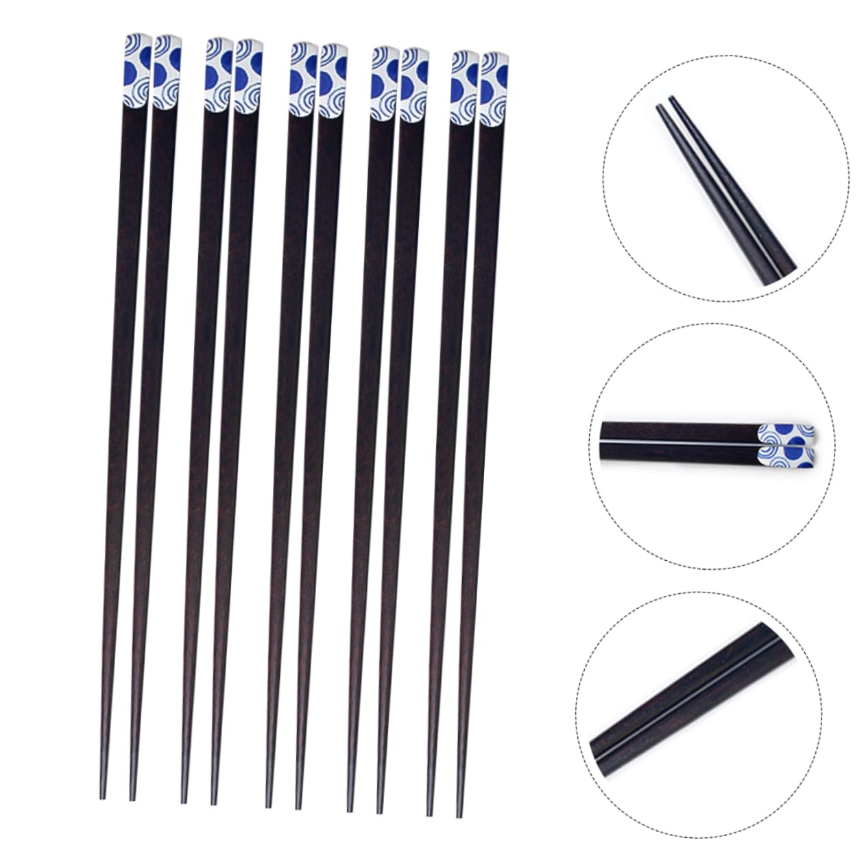 Repose-baguettes 5 paires de baguettes japonaises en bois pour enfants Baguettes en métal Couverts coréens pour enfants Baguettes faites à la main Baguettes en céramique Baguettes d'entraînement