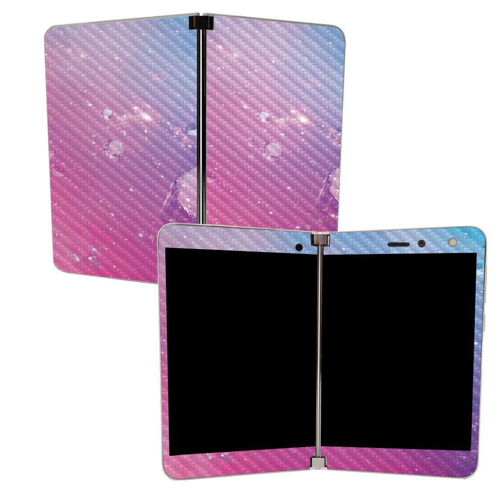 MIGHTY SKINS MightySkins Carbon Fiber Skin for Microsoft Surface Duo - Pink Diamond | Protective, Durable Textured Carbon Fiber Finish | Easy to Apply, Remove, and Change Styles | Made in The USA