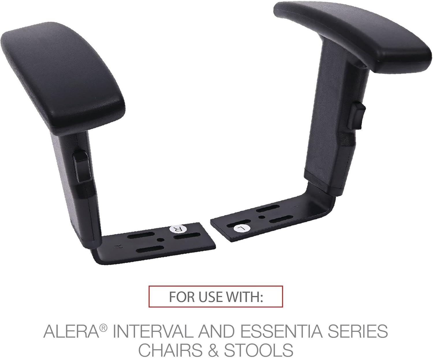 Alera ALEIN49AKA10B Height-Adjustable T-Arms for Essentia and Interval Series Chairs - Black (1 Pair) : Office Products