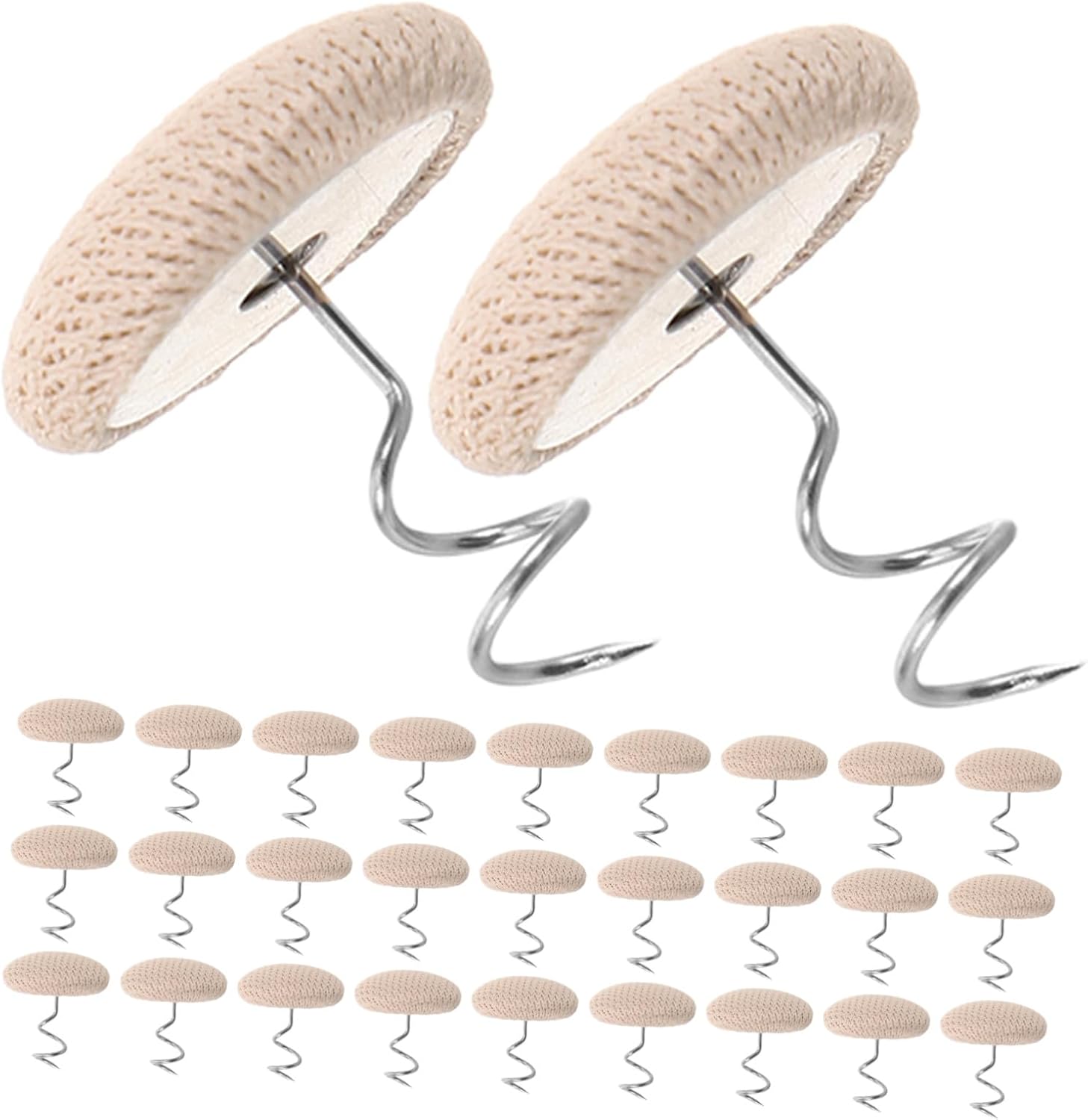 MAGICLULU 30pcs Fabric Twist Pins No-sew Upholstery Anchors with Spiral Stainless Steel Design for Sofa Slipcover and Drapery Non-Slip, Wrinkle-Free, Easy Installation Bed Skirt Pins