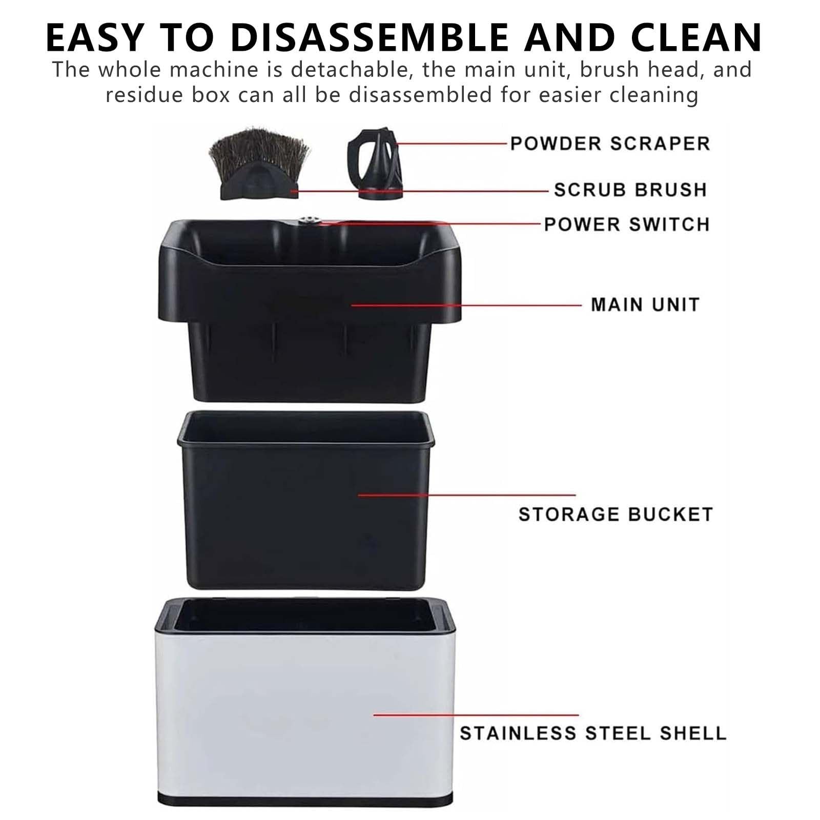 Limpiador automático de portafiltros para cafeteras Espresso eléctricas, con depósito Grande para posos, máquina silenciosa para Limpiar el Mango del café, Color Plateado