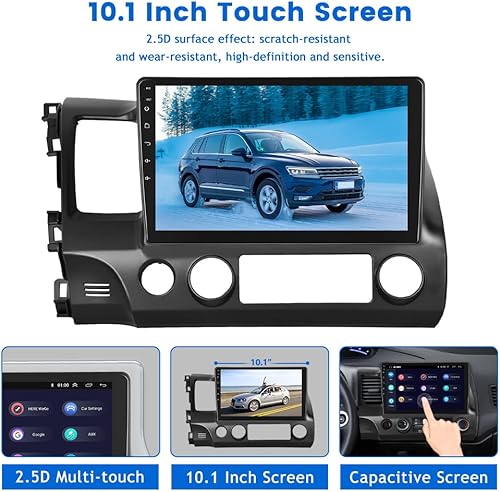 Miniatura 34 de Radio de coche Android para Honda Civic 2006-2011 Estéreo de coche 10.1 Pantalla táctil Estéreo GPS Navegación para coche Android Unidad principal