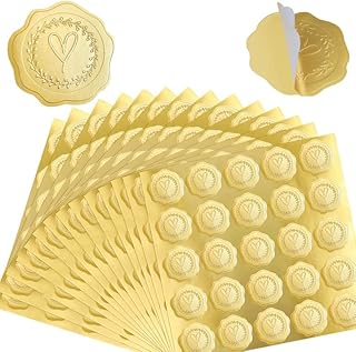 Envelope Seal Stickers,500 Pcs Embossed Envelope Stickers,Heart Self-Adhesive Envelope Seals for Wedding Invitations ,Greeting Cards, Party Favors