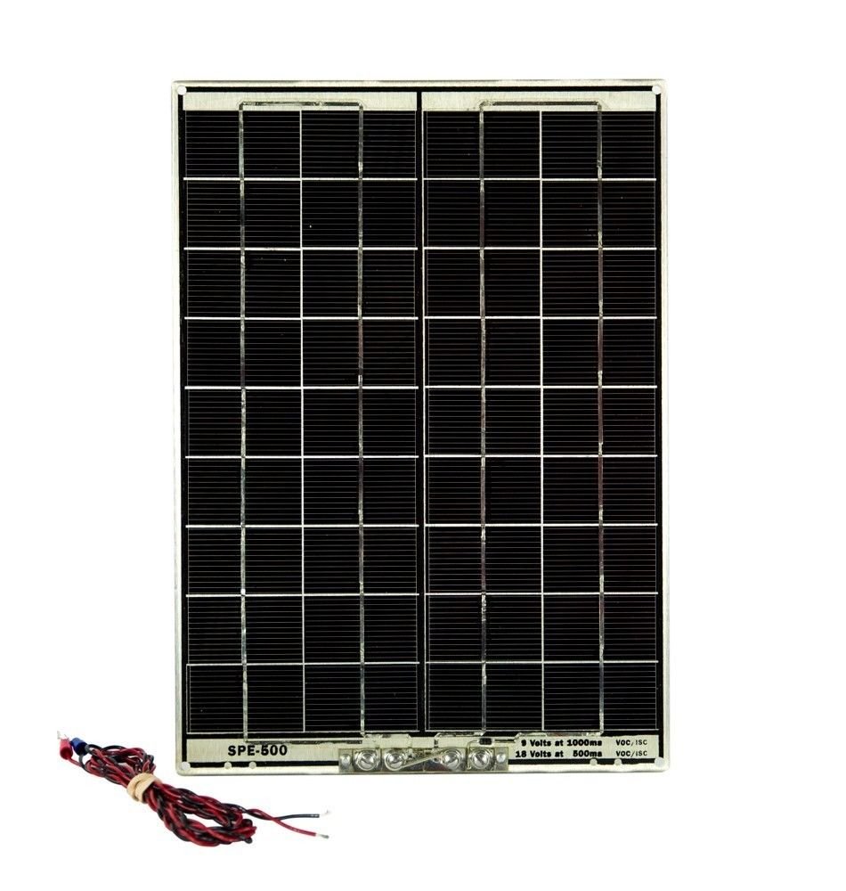 High Efficiency Solar Panel SPE-500 18Volt 500mA or 9Volt 1Amp Charging Output for 6 or 12 Volt Systems, 9 Watt, Dual Output