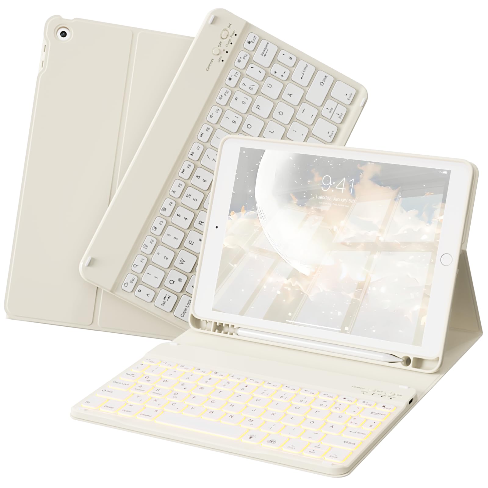 zoyu Tastatur Hülle für iPad 10.2 Zoll (9/8/ 7 Generation - 2021/2020/2019)