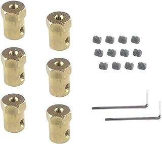 CHANCS 6 Pieces 7mm Motor Flexible Coupling Coupler Connector for Car Wheels Tires Shaft Motor Accessories