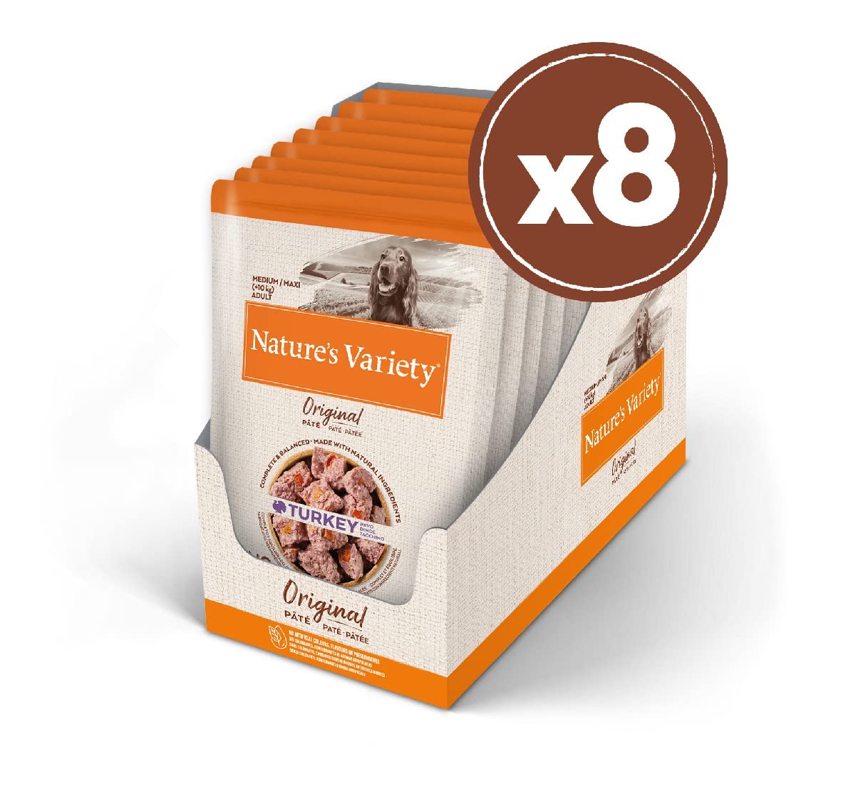Nature's Variety Original No Grain - Paté para Perros Adultos con Pavo - Caja 8 x 300 g
