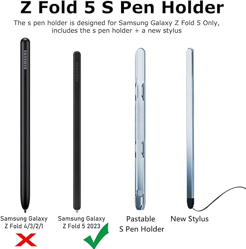 Miniatura 2 de YQODSZ Soporte para bolígrafo y bolígrafo Samsung Galaxy Z Fold 5 S, delgado y ligero PC Z Fold 5 S Pen Holder New Stylus High Sensitive &amp; Precision