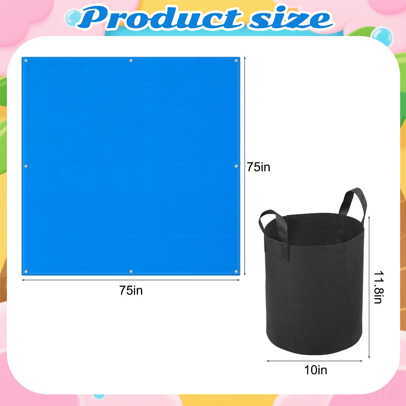 Beach Puddle Beach Pool with Carrying Bag and Counterweight Sandbag?6Ft*6ft?