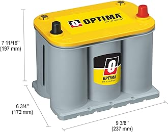 OPTIMA Batteries High Performance D35 YellowTop Dual Purpose Sealed AGM Car, Truck and SUV Battery, 620 CCA, Maintenance Free, Versitile Mounting