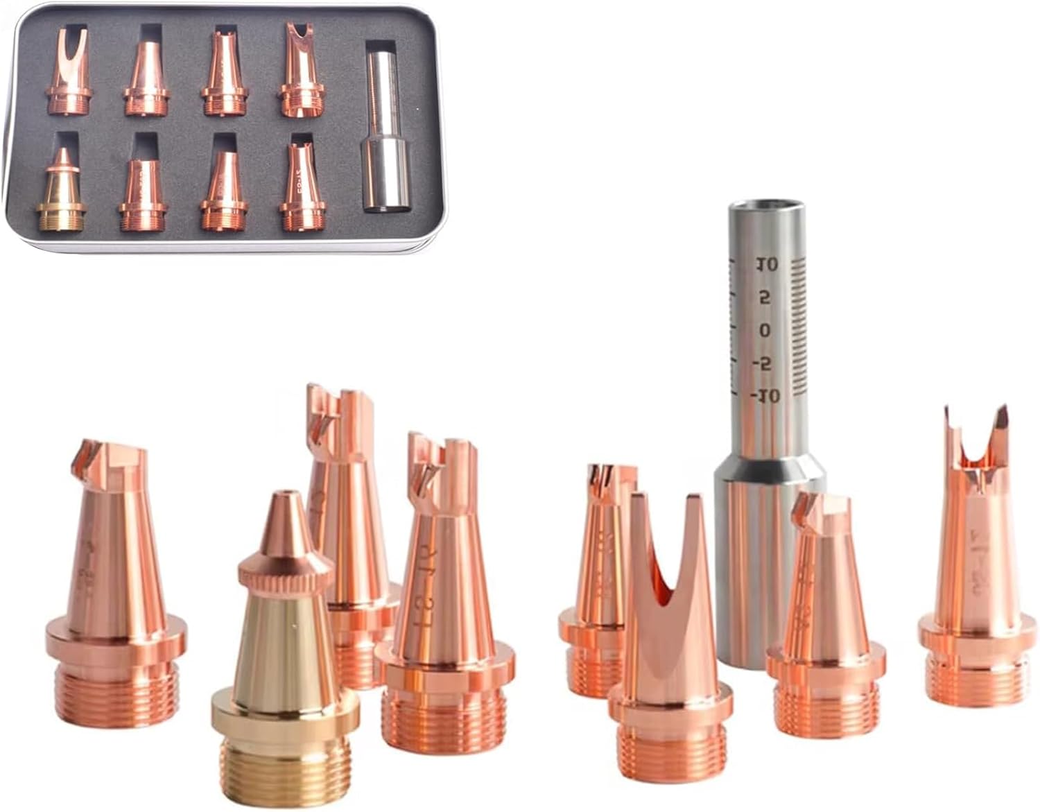 M16 Laser Welding Nozzle Kit Copper Nozzles with Scale Tube for Portable Laser Welding Gun Laser Machine Wire Feeding (Nozzles Set)