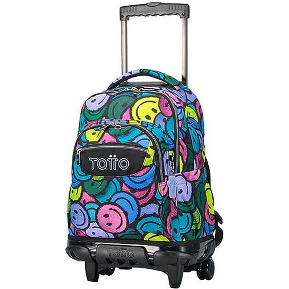 TOTTO Mochila escolar con ruedas emojis - Renglones TAMAÑO GRANDE