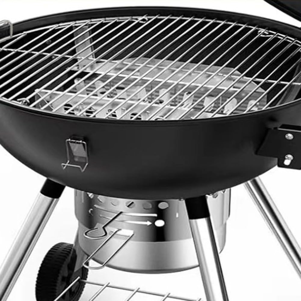 Parrilla redonda de acero inoxidable, parrilla antiadherente para barbacoa con clips, parrilla de cocina para reuniones familiares, cocina al aire libre (35 cm)