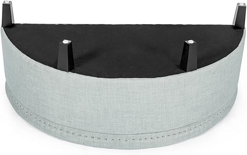 Miniatura 7 de Joveco Banco de almacenamiento otomano copetudo con botones de media luna con remaches, organizador de almacenamiento para sala de estar,