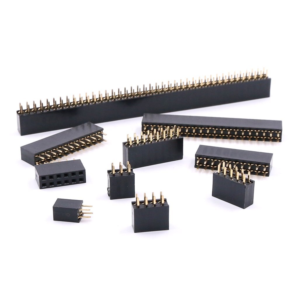 Glarks Lot de 80 connecteurs femelles droites à double rangée de 2,54 mm pour prototype Arduino (double rangée)