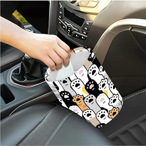 HONGYUWLH Portable Reusable Waterproof Car Trash Bin, Multipurpose Vehicle Organizer, Road Trip Essentials (Dog paw)