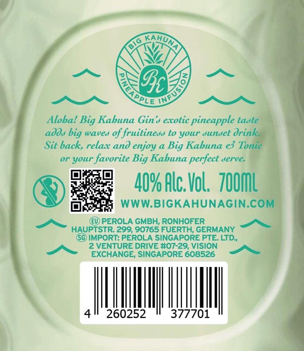Big Kahuna PINEAPPLE Gin | Feel the Aloha Spirit | Mit dem natürlich frischem Geschmack der Ananas | 40% Vol., 1 x 700ml
