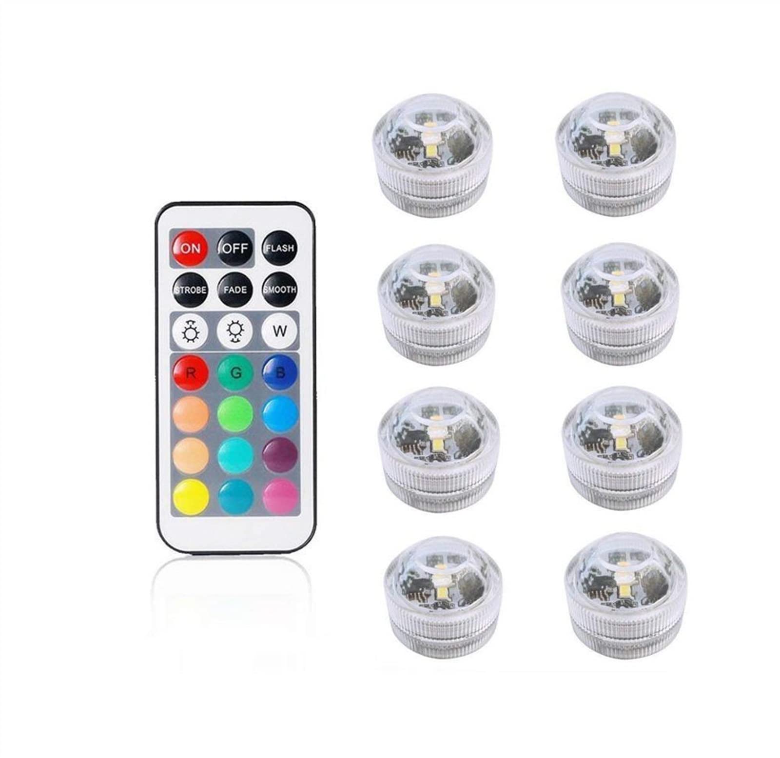 Luz subacuática Luces LED sumergibles, luz de té impermeable que cambia de color RGB con control remoto, noche submarina for acuario, florero, estanque, piscina, jardín, fiesta Luces de estanque ( Col