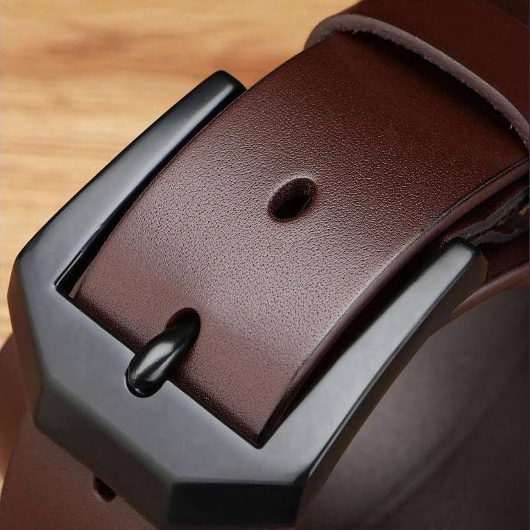 JSEIAJB Men's Retro Handmade Cowhide Belt With Needle Buckle And Genuine Leather Belt2