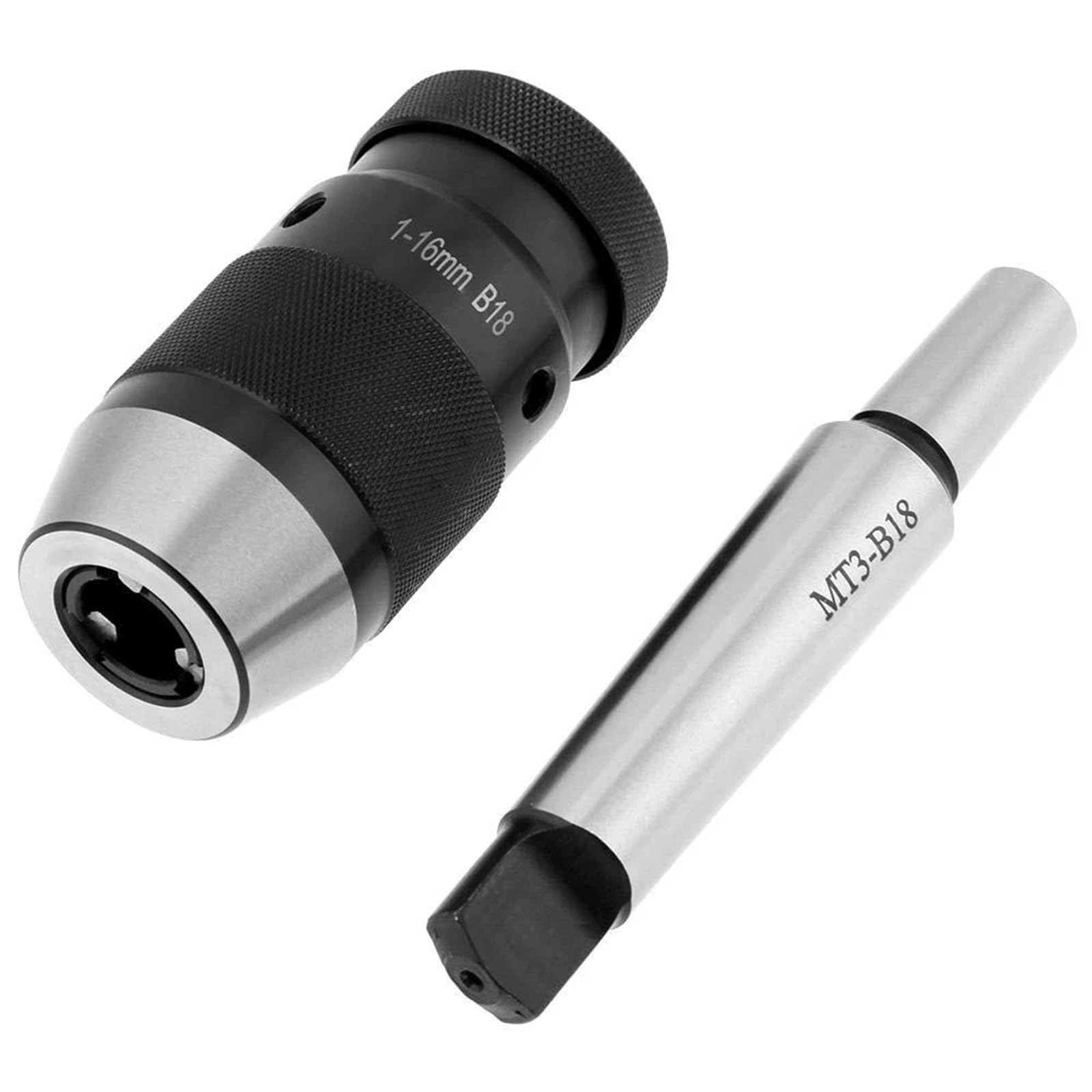 Mandrino Autoserrante For Trapano Da Tornio Senza Chiave, Capacità 1-16 Mm, In Acciaio Da 45 Libbre, Con Attacco Conico MT3-B18
