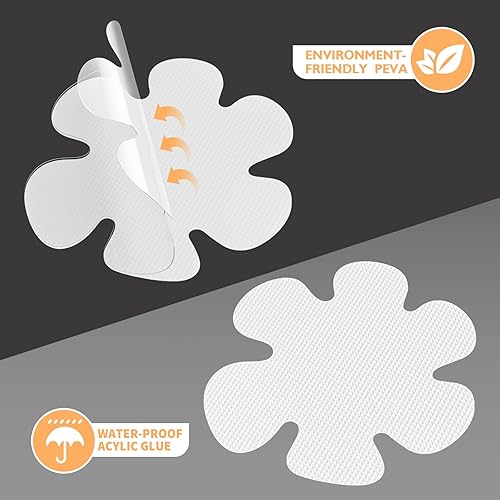 Miniatura 4 de Calcomanías antideslizantes para bañera, 24 calcomanías de ducha para tinas de baño seguras, para tina de baño, calcomanías adhesivas y raspador