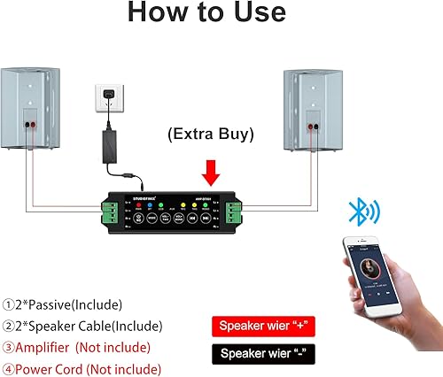 Miniatura 4 de STUDIOFINIX Altavoces para exteriores de 6.5 pulgadas y 400 W con cable, impermeables, pasivos, altavoces de montaje en pared para patio, hogar,