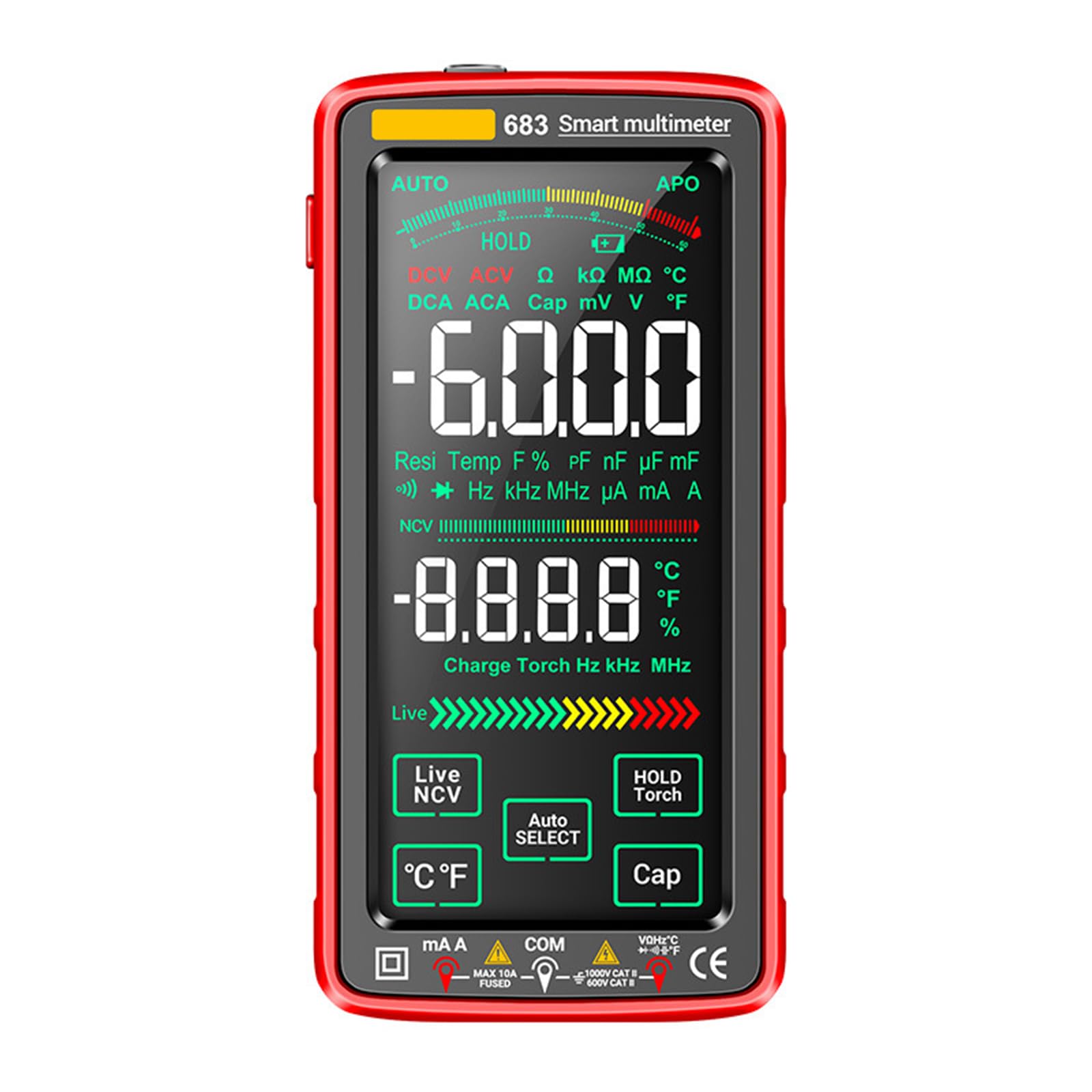 Digital Multimeter with 6000 Counts & Rechargeable Batteries Industrial Equipment Testing for Electrical Testing Needs Digital Multimeter