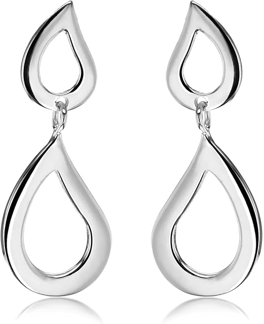 Tuscany Silver Sterling Silver Double Cutout Drop Earrings