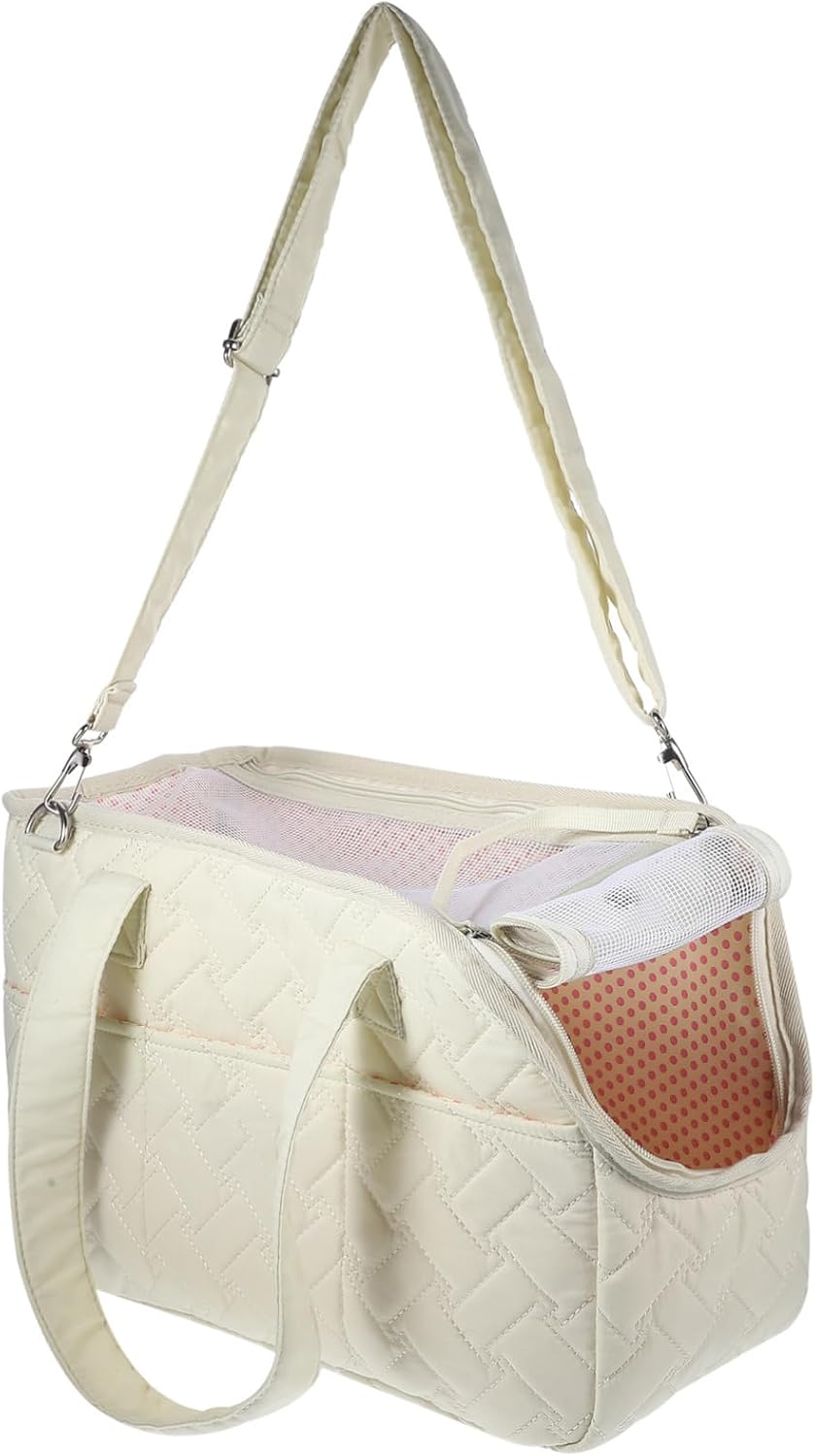 LIOOBO Portable PET Carrier Bag Pockets Breathable Canvas Dog Handbag for Travel Hiking and Walking for Small Dogs and Cats