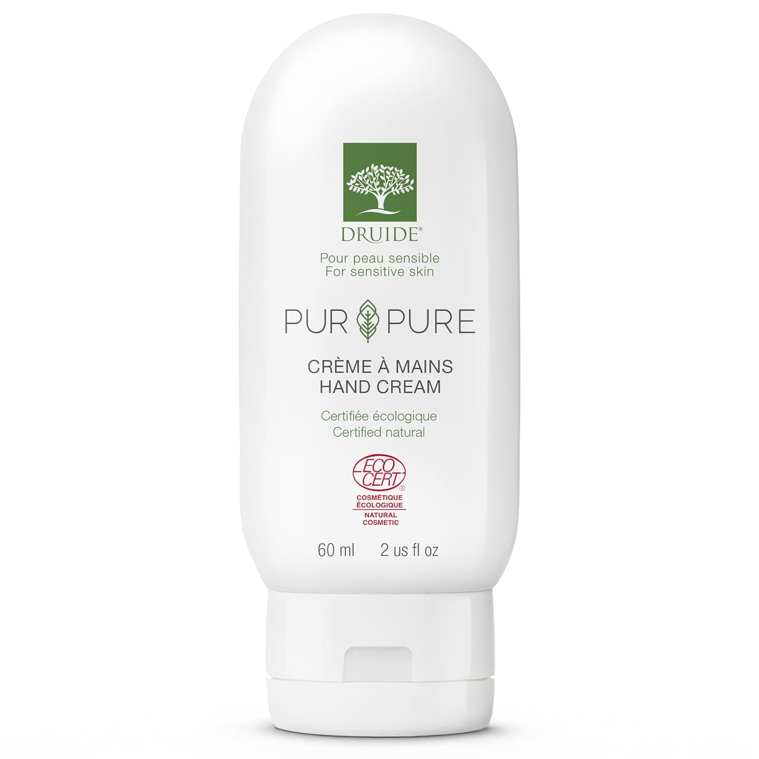 Pur&Pure Hand Cream – Sensitive Skin Hand Cream – Natural Skin Care – Organic Lotion for Dry Skin – 60 ml (2 oz) Odorless