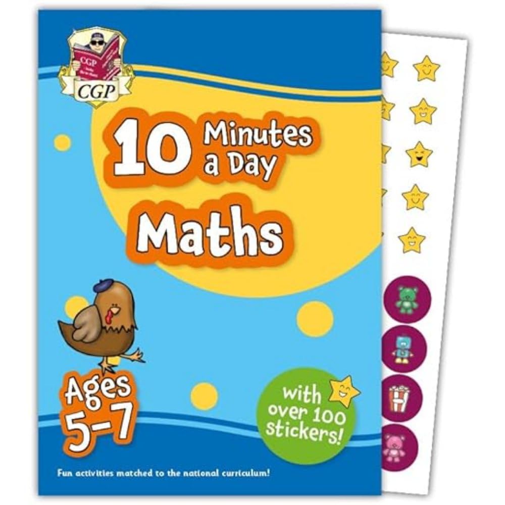 10 Minutes a Day Maths for Ages 5-7 (with over 100 stickers) (CGP KS1 Activity Books and Cards)