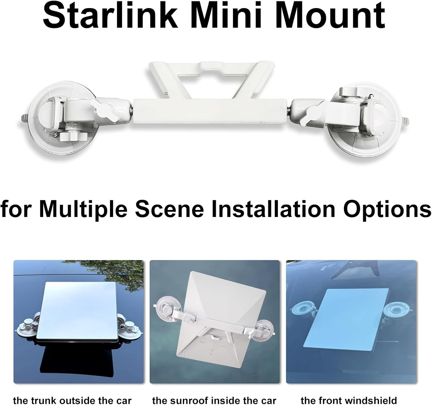 Starlink Mini Mount,360° Adjustable Suction Cup Mount,Suction Cup Car Mount for Starlink Mini,Compact and Portable,Suitable for Inside and Outside The Vehicle,RV,Boat and More