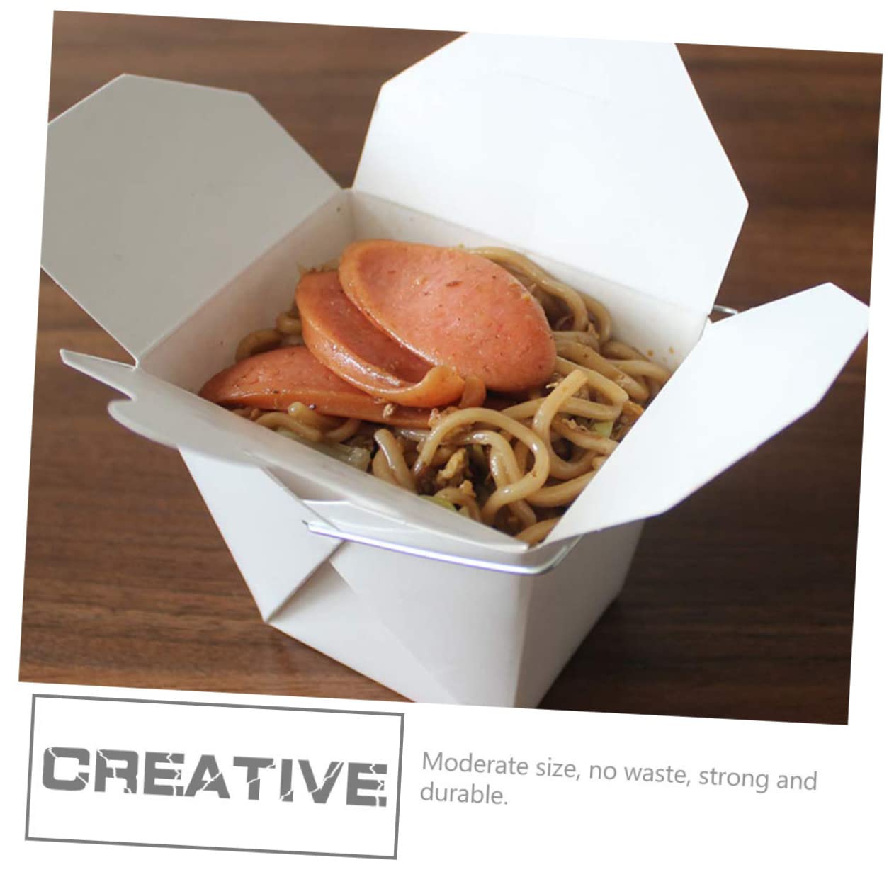 PRETYZOOM 20pcs Boxes Portable Takeaway Box Mini Containers Packing Paper Boxes Cupcake Packaging Wedding Food Boxes Containers for Food Boxes Party Plastic China With Cover White