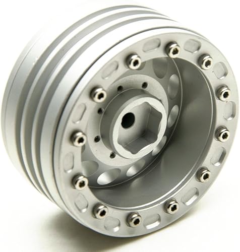 Miniatura 10 de MOHERO Llantas de aleación Beadlock de 110 de 1.9 pulgadas para RC Cralwer Axial SCX10 CC01 D90, paquete de 4 (rojo y negro)