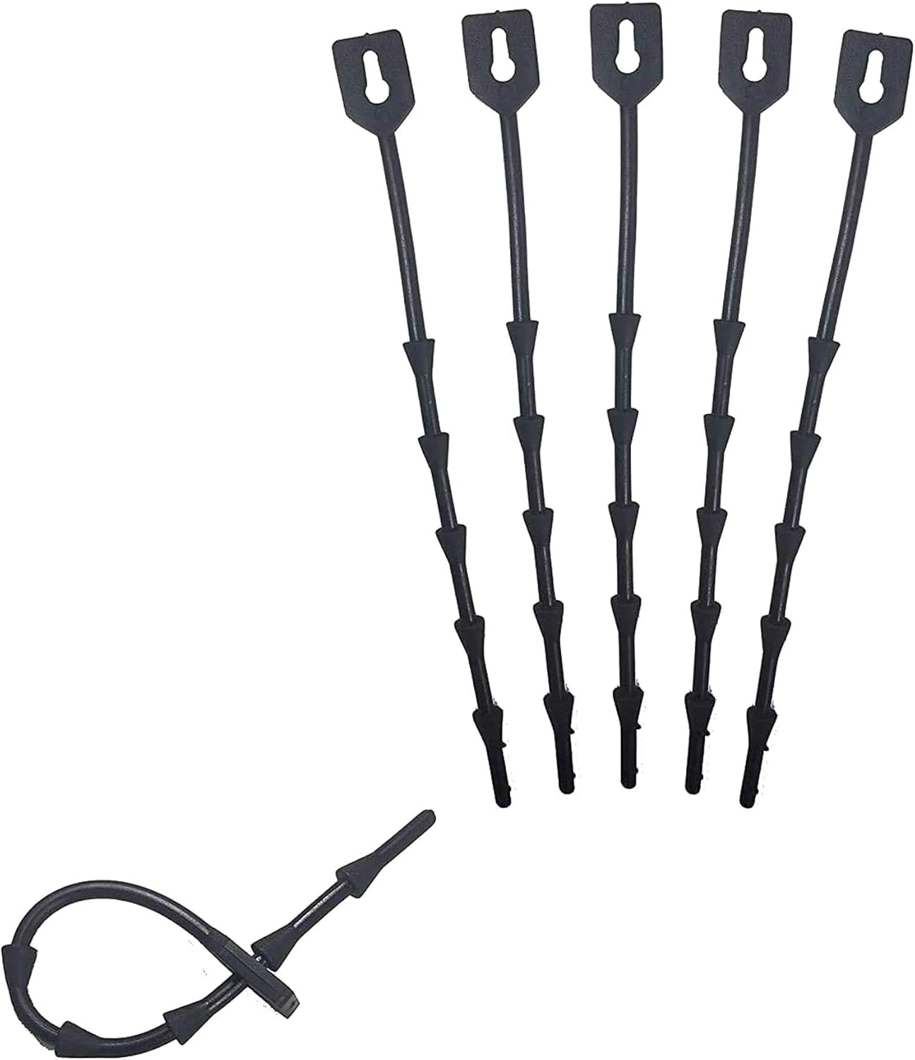 Adjustable, Reusable Plant Ties, Pack of 100 | Gentle on Plants | UV-Resistant for Long-Life | 13 cm (5.1 inch) Length (13)
