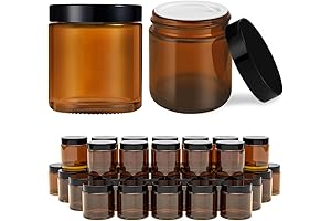 4 oz Amber Glass Bottles with Lids (48 Pack)