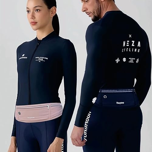 Miniatura 3 de Cinturón de correr para mujeres y hombres  Cinturón de correr delgado para teléfono con soporte para teléfono resistente al agua, 3 bolsillos correa