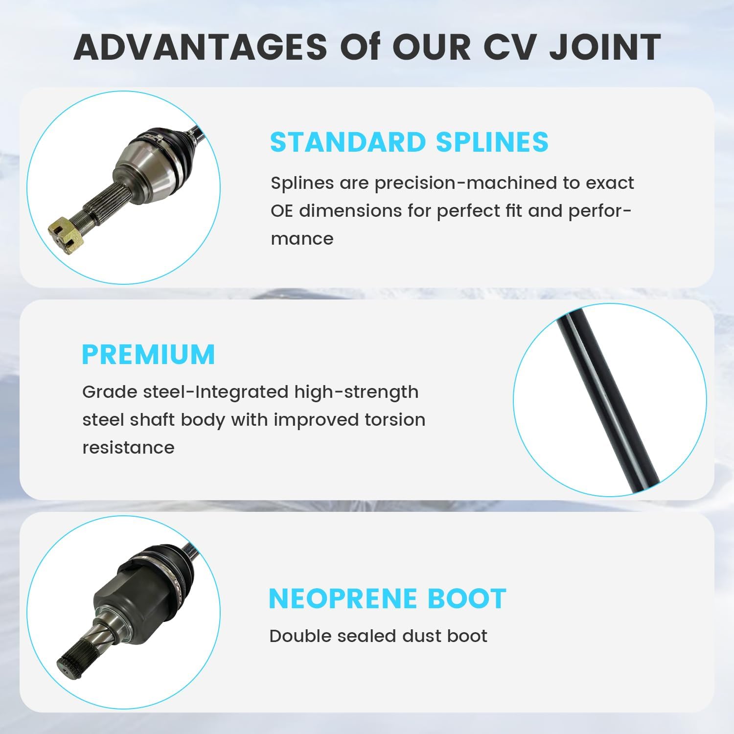 CV Axle Shaft Assembly Front Left Fit for Nissan Altima 2007-2013, Nissan Rogue 2011-2013, Nissan Rogue Select 2014 2015, Nissan Sentra 2007-2012, CV Joint Half-Shaft Front Driver Side 666262 NCV53911