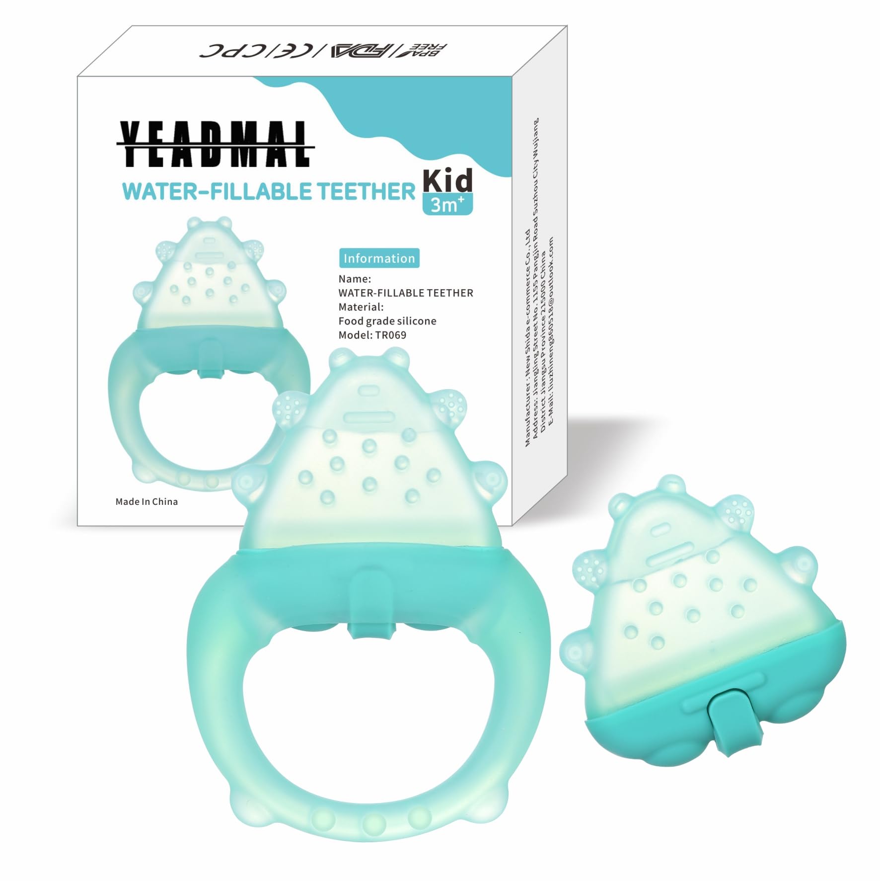 Freezable Baby Teether Toys,Water Fillable Baby Teething Relief,Chill Teether for Babies 0-3-6-12-24 Months