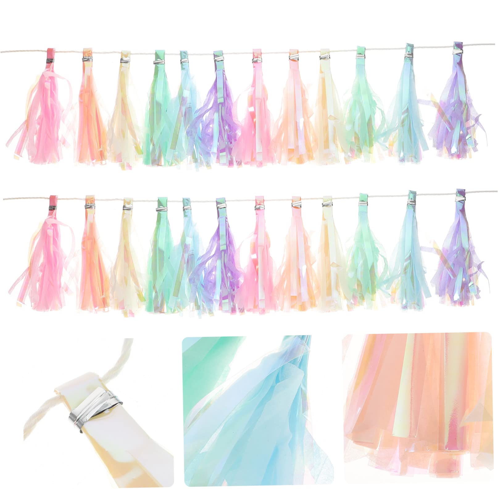 Ciieeo 10 Piezas Borla Borla Garland Borla Banner Telón De Fondo Guirnalda De Papel De Seda Garland Banner Banners De Papel Papel Tisú Decoración De Mesa Banderín Banner Papel