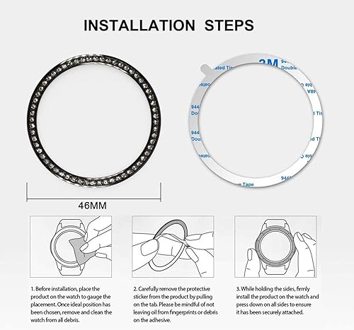 Miniatura 7 de DEALELE Fundas compatibles con Samsung Gear S3 FontierClassicGalaxy Watch 1.811 inGalaxy Watch 4 Classic 1.811 in, diamantes de imitación de acero
