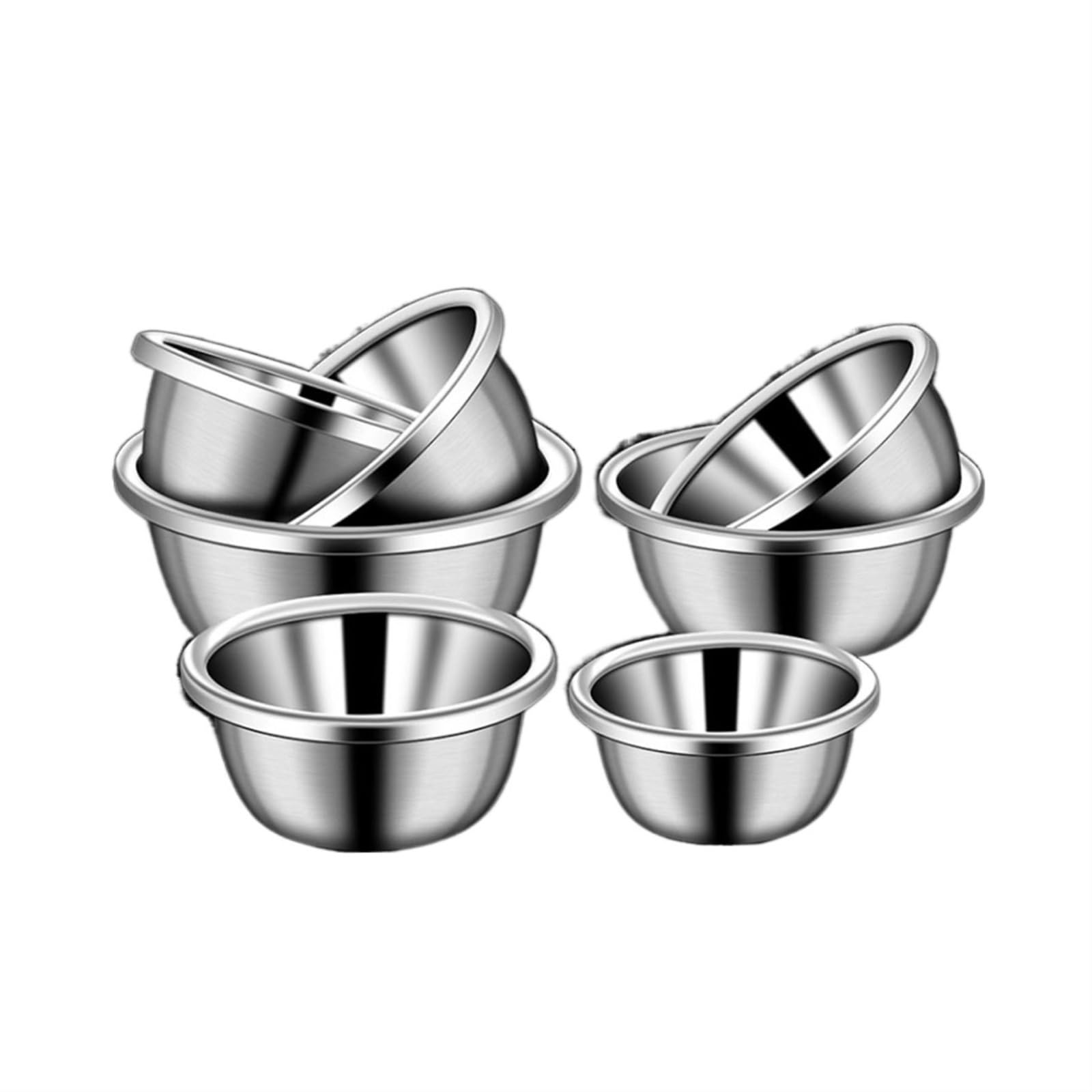 Cuencos para Frutas, Cuencos para Mezclar, ollas y Cuencos para cocinar, Utensilios de Cocina de 7 Piezas, ensaladeras de Acero Inoxidable, Cuencos de Almacenamiento