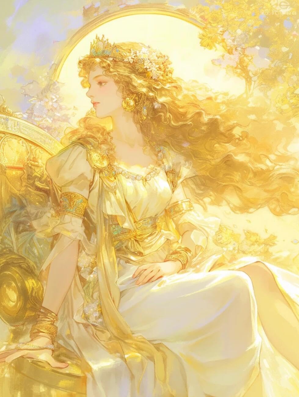 RKFLGEW 14CT Stamped Cross Stitch Kits Anime Fantasy Goddess DIY Embroidery for Adults Beginner Needlework Kit with Patterns Needlepoint Art 40x50cm