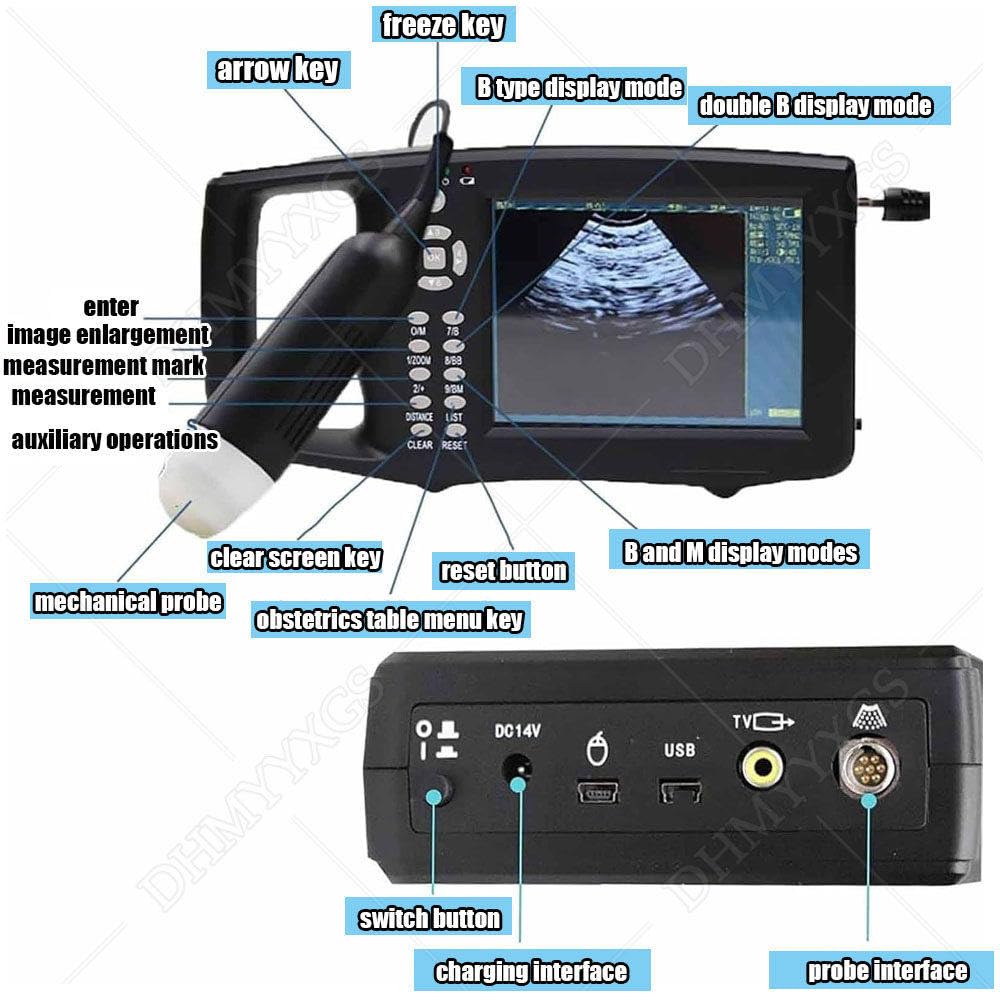 Veterinär Ultraschallscanner Kit,Ultraschallgerät Für Schwangerschaft,Vet Portable B-Ultra Sound Scanner Maschine,Für Schafe,Trächtigkeitstest
