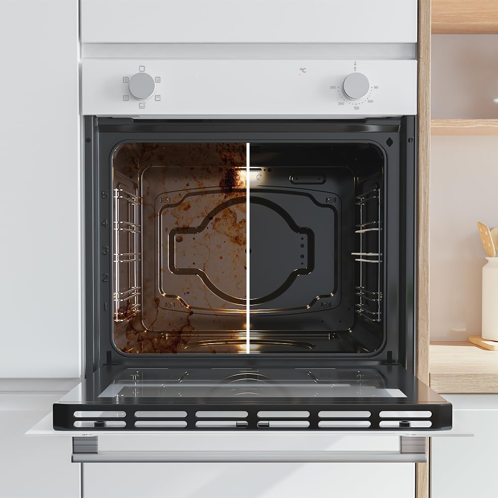 Cecotec Four Intégrable Multifonction Conventionnel de 80L Bolero Hexa C126400 Glass White. 2800W, 5 Fonctions, Basse Consommation, Lumière Intérieure, Steam Assist, Steam EasyClean