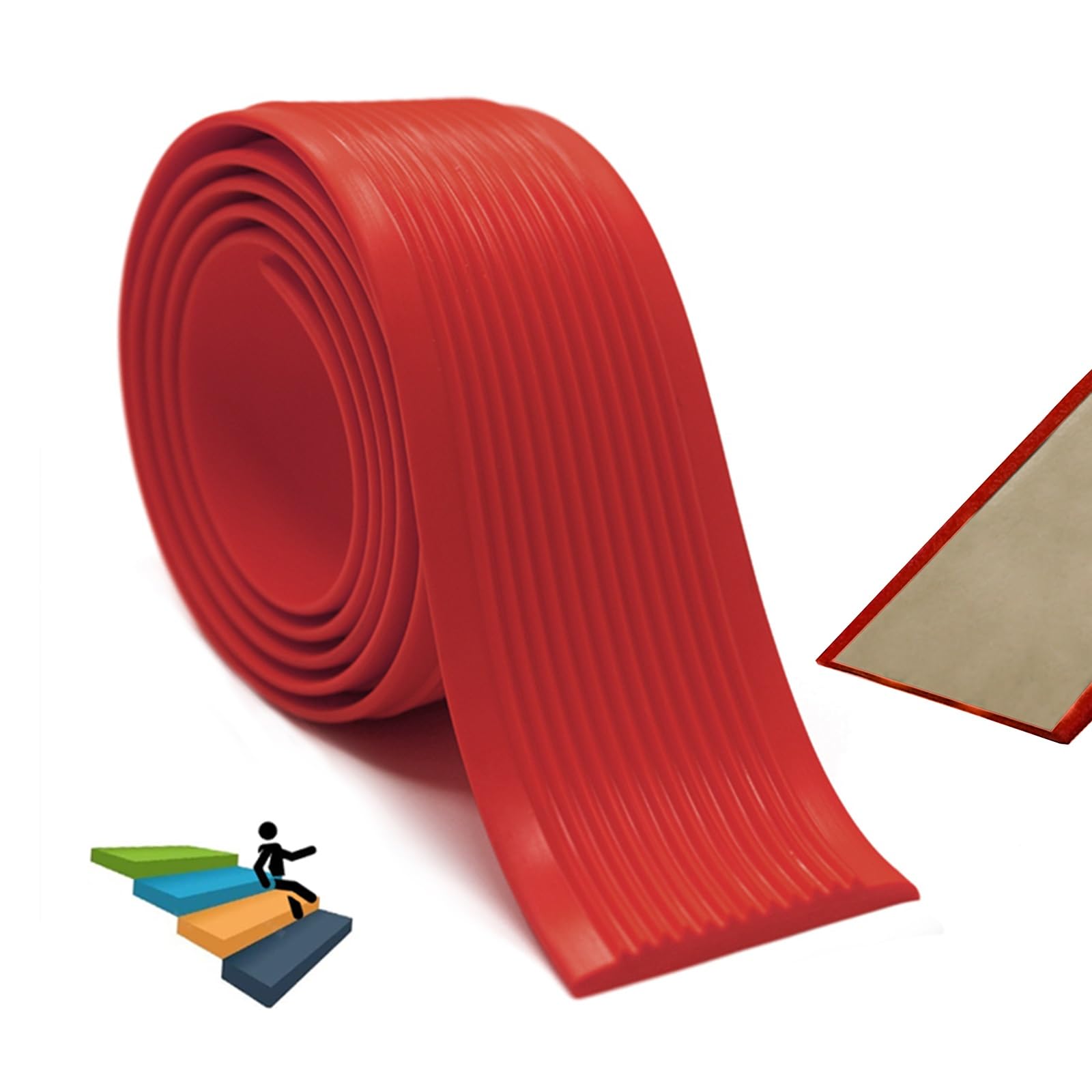 Perfil de borde de escalera de PVC autoadhesivo, 10 longitudes, 9 colores, tiras antideslizantes para peldaños duraderos, protectores de esquina para escalones seguros, fácil instalación para uso