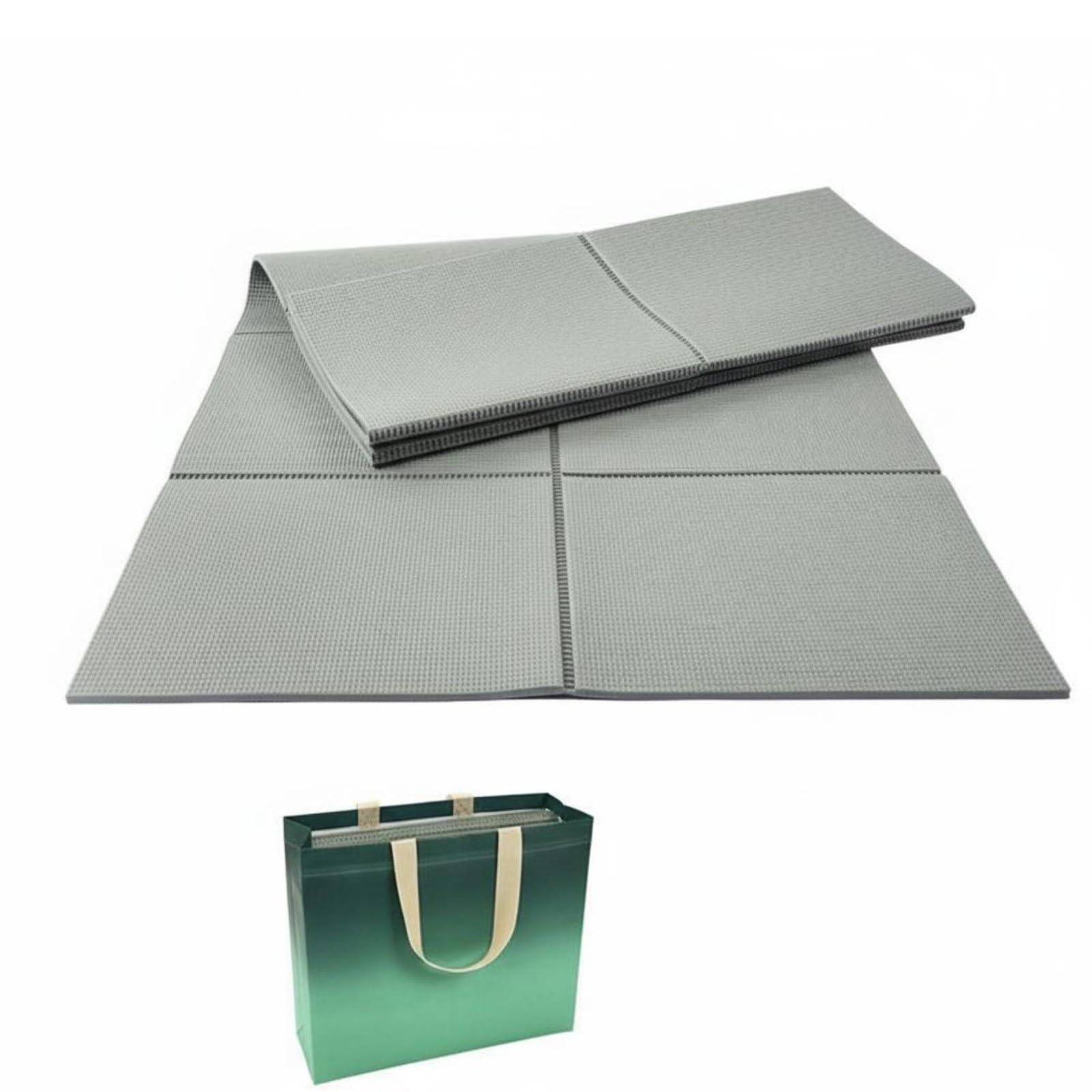 Multi-Purpose Foldable Exercise Mat Tear-Resistant Portable Exercise Mat Odorless Thick Workout Pad for Students, Home Gym, Office, Travel, Outdoor, Gray, 173-61-0.6cm-image-35