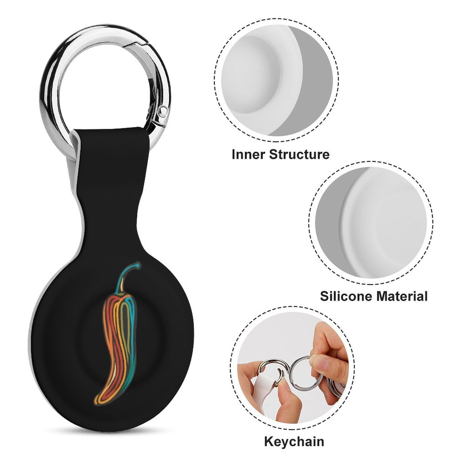 Jalapeno Chili kompatibel mit Airtag GPS-Hüllen, Grün, 4 Stück
