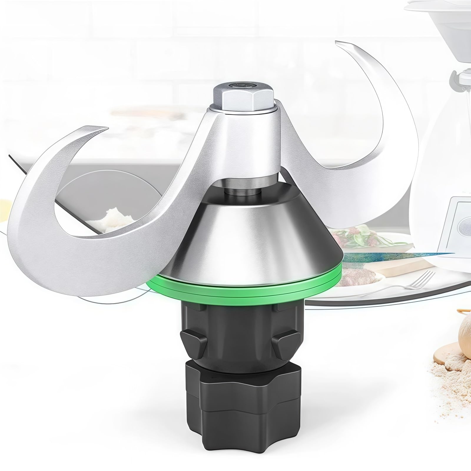 Knead Dough Blade Head ，Knead Dough Smooth Mix Stainless Steel Mixer Knife Head Replacement Parts，Compatible For Thermomix TM5 TM6 ，A Dough Mixer For Mixing All-purpose Flour With Smooth Dough And Sti